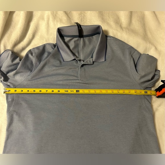 Lululemon Polo Shirt Men's XXL Light Blue Short Sleeve Wicking Stretch - Picture 3 of 12